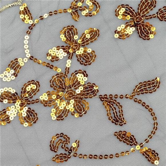 Glittering Scarf Mesh Sequin for Wedding Black Gold - Picture 7 of 7